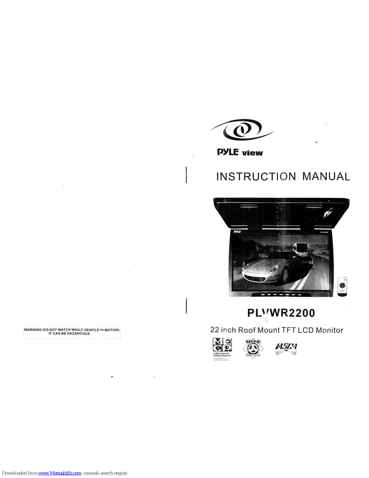 Pyle view PLVWR2200 Instruction Manual - ManualMachine.com