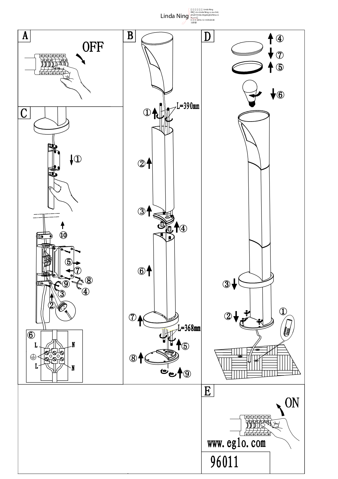 Eglo 96011 Service Manual