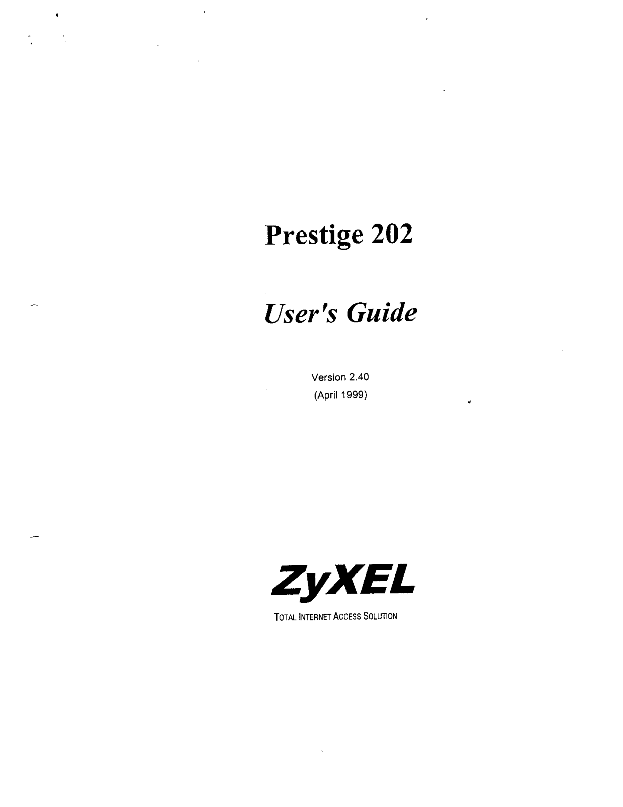 ZyXEL Communications PRESTIGE202U User Manual