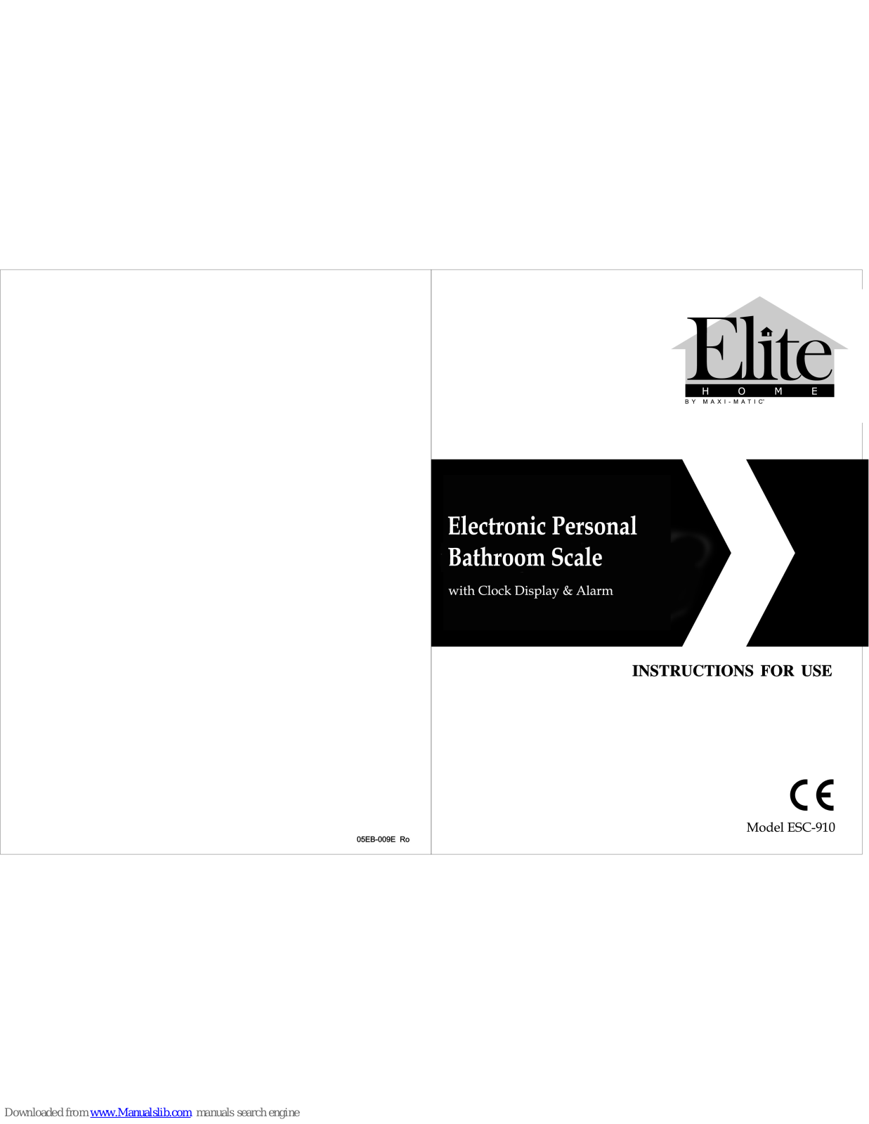 Elite Home ESC-910 Instructions For Use Manual