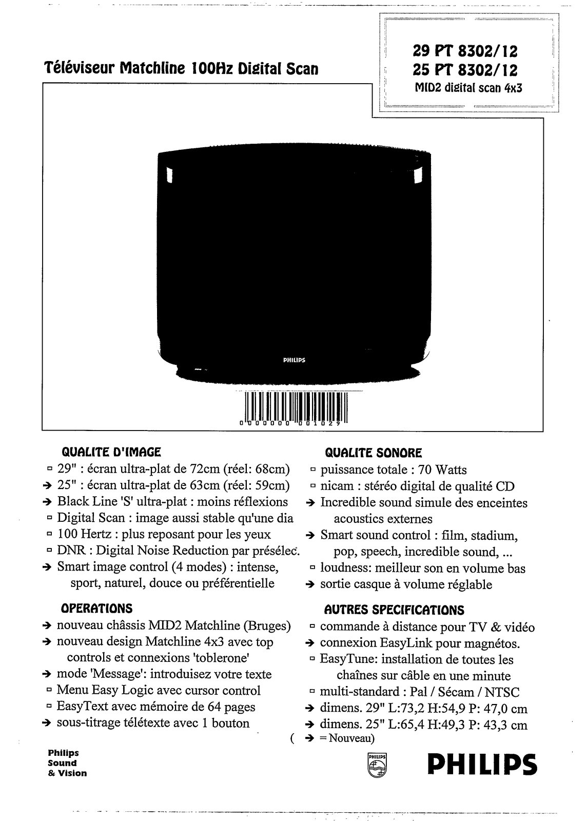 Philips 25PT8302/12 User Manual