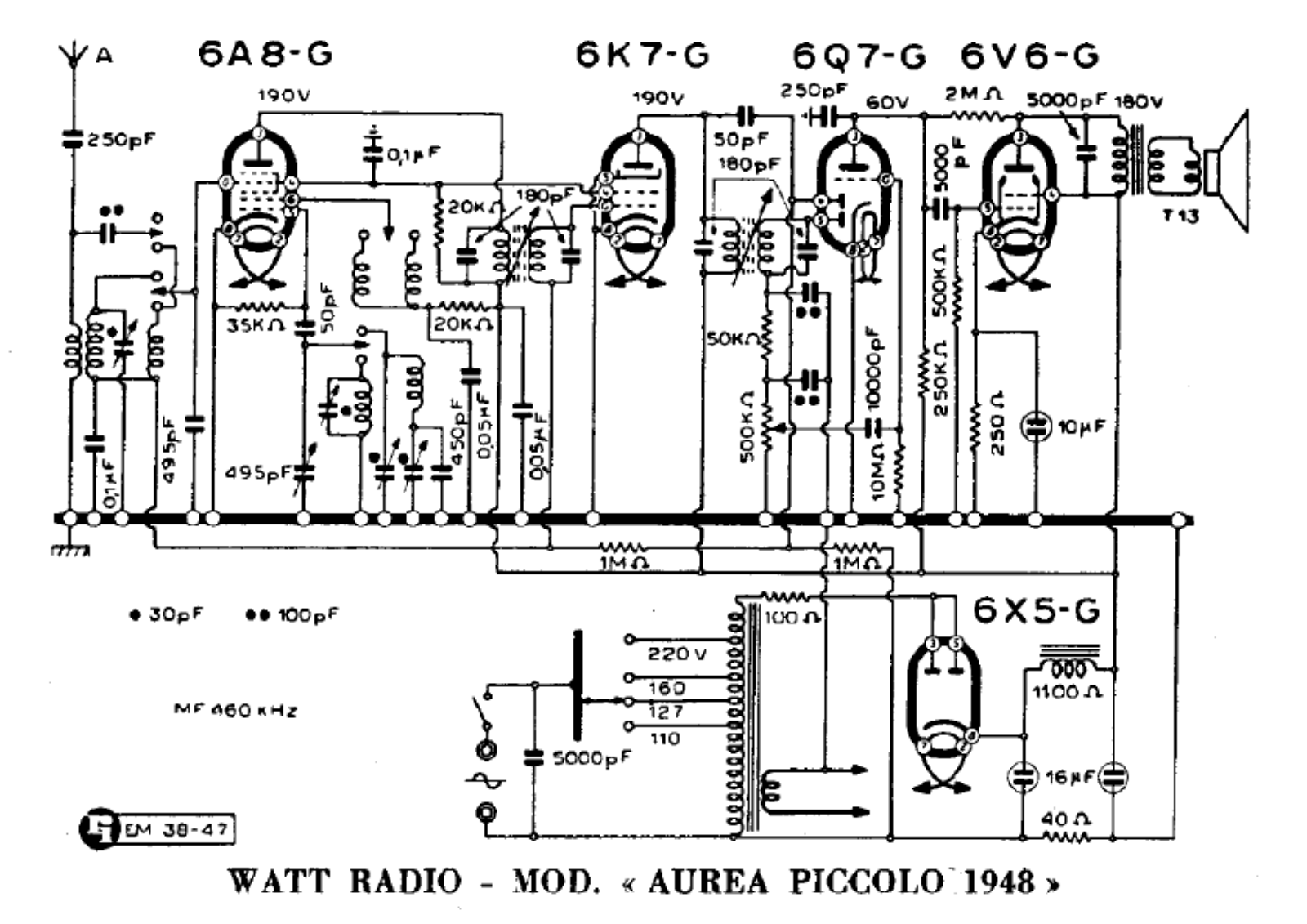 Watt Radio aurea piccolo schematic