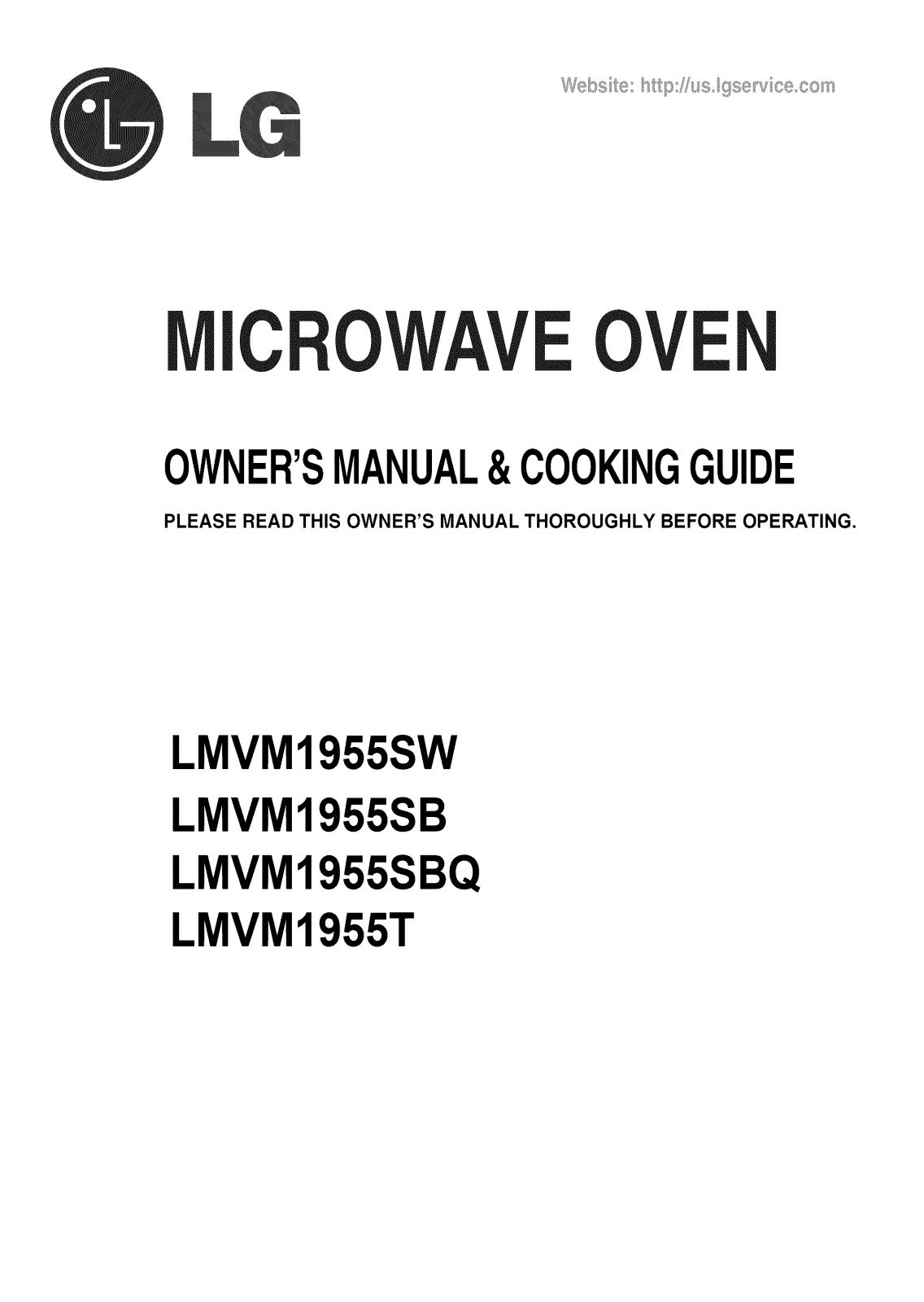 LG LMVM1955SW, LMVM1955T, LMVM1955SBQ Owner’s Manual