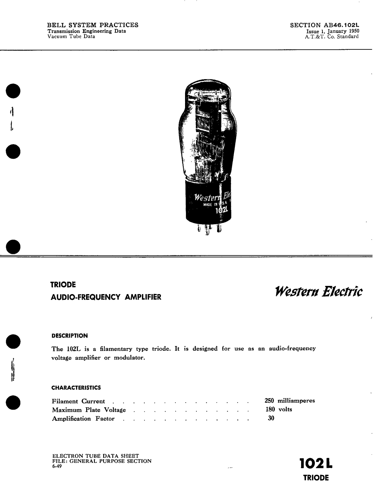 Western Electric 102-L Brochure