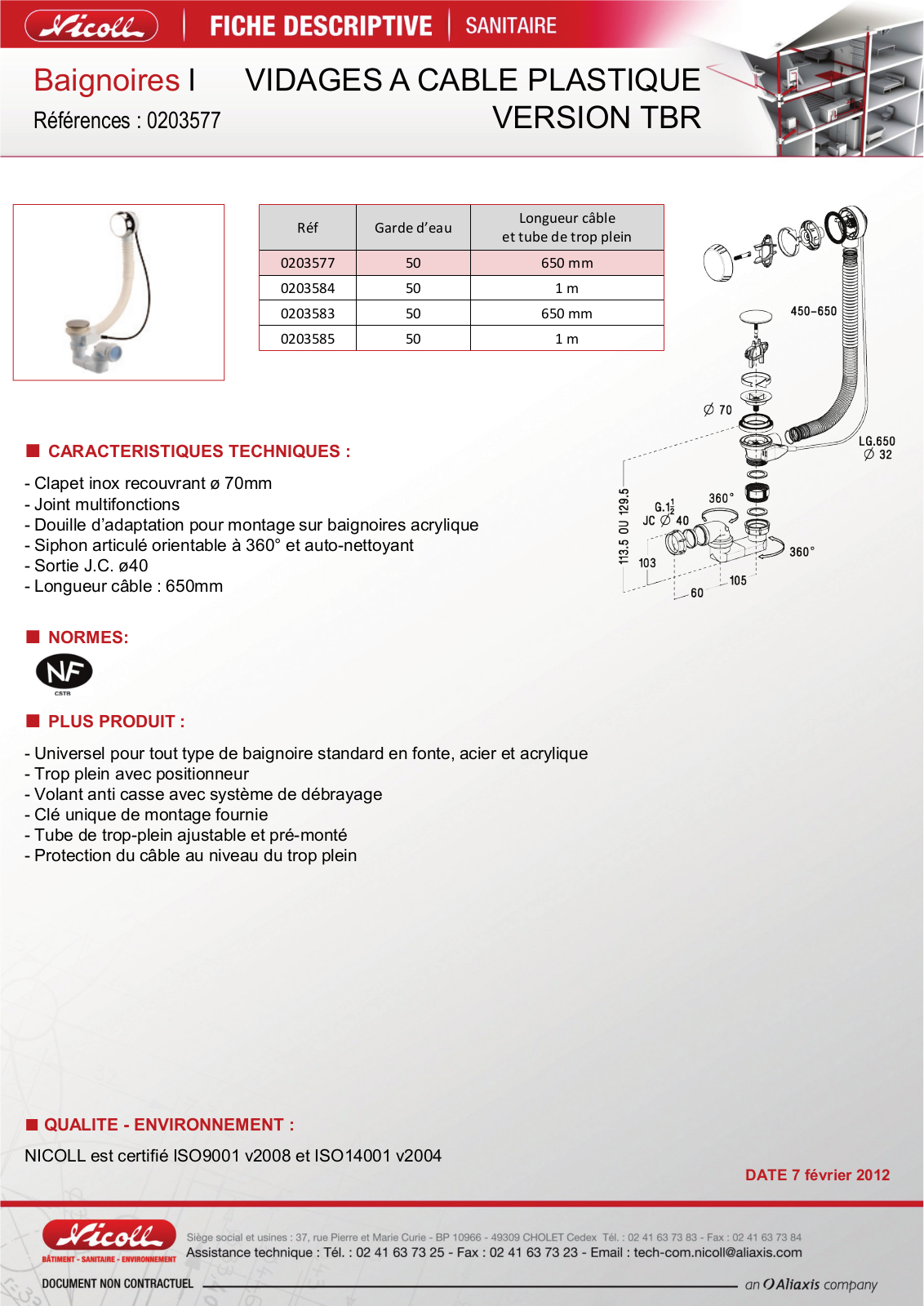 Nicoll 0203577 Specification - ManualMachine.com