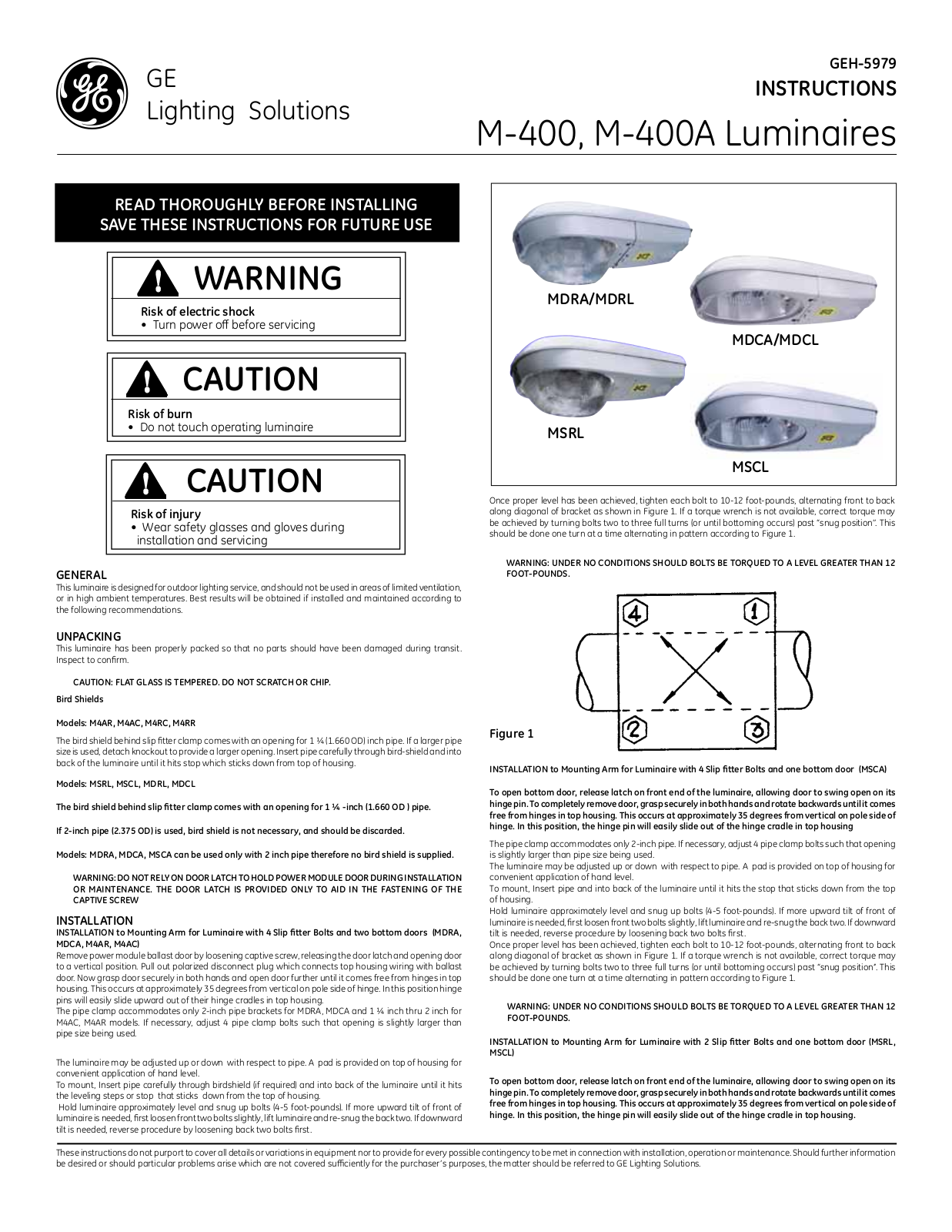 GE M-400, M-400A, M-400R2 Installation Guide