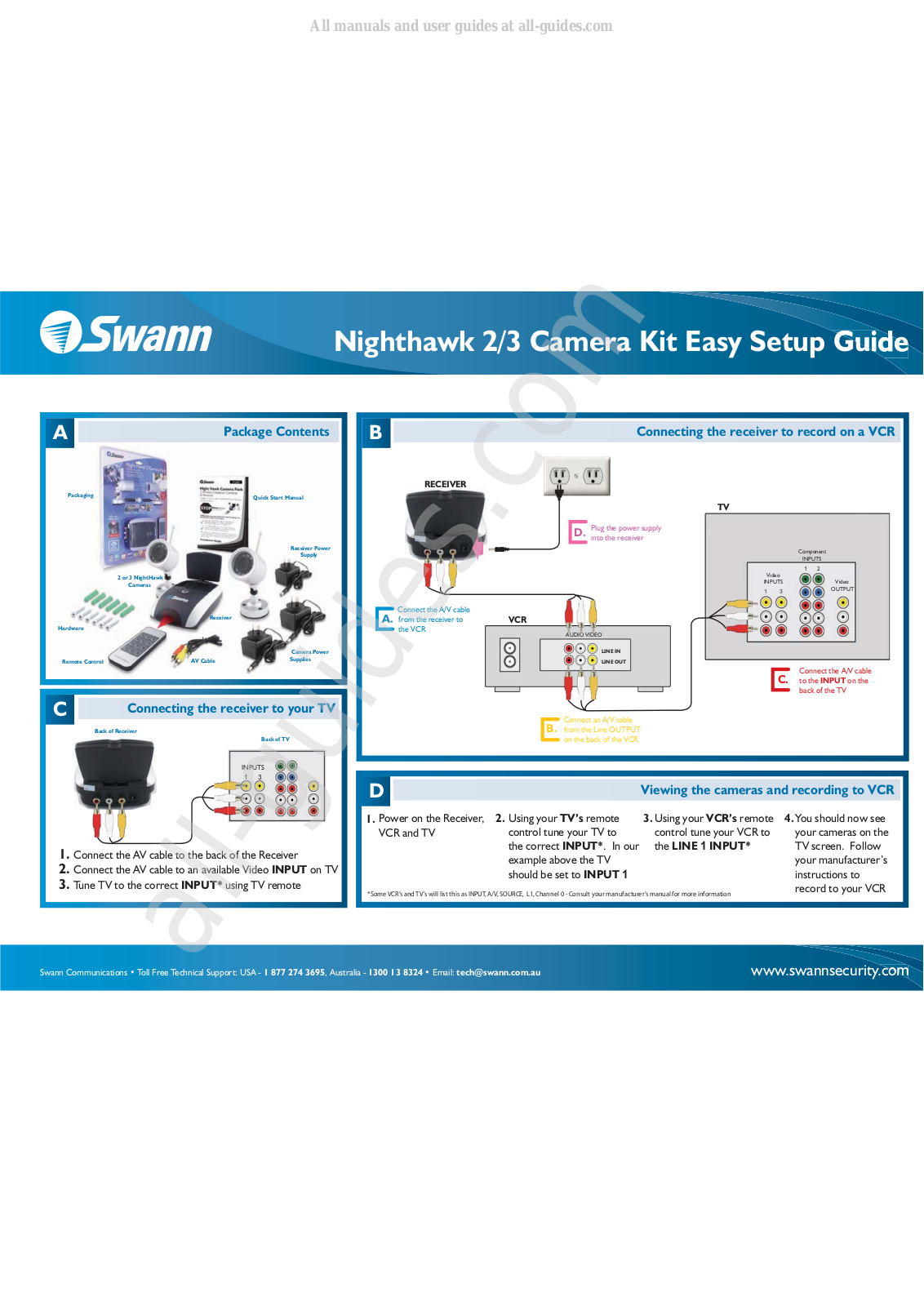 Swann Nighthawk 2, Nighthawk 3 Easy Setup Manual