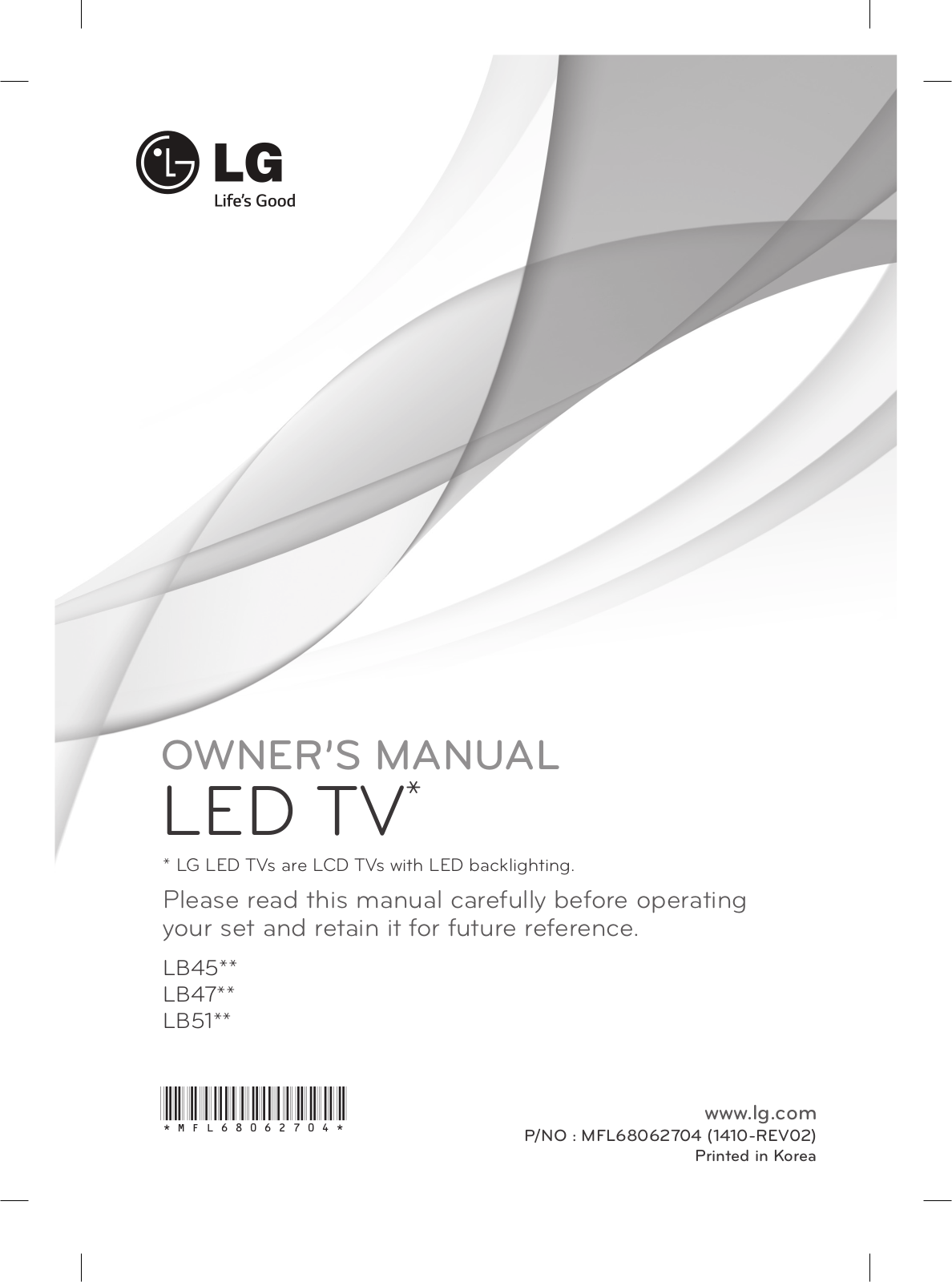 LG 20LB455A Owner’s Manual