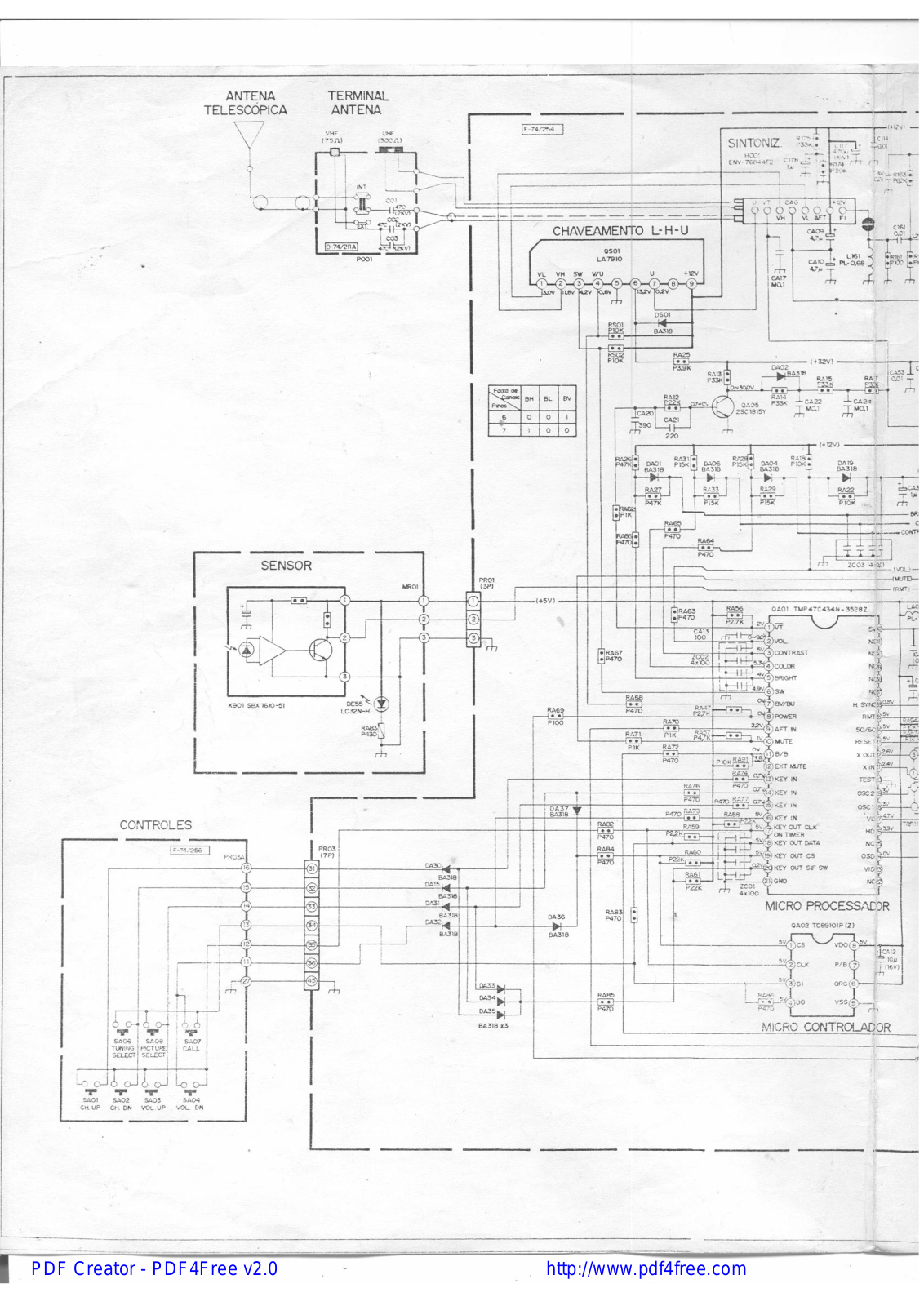 Toshiba TVC102 UNIV III Schematic