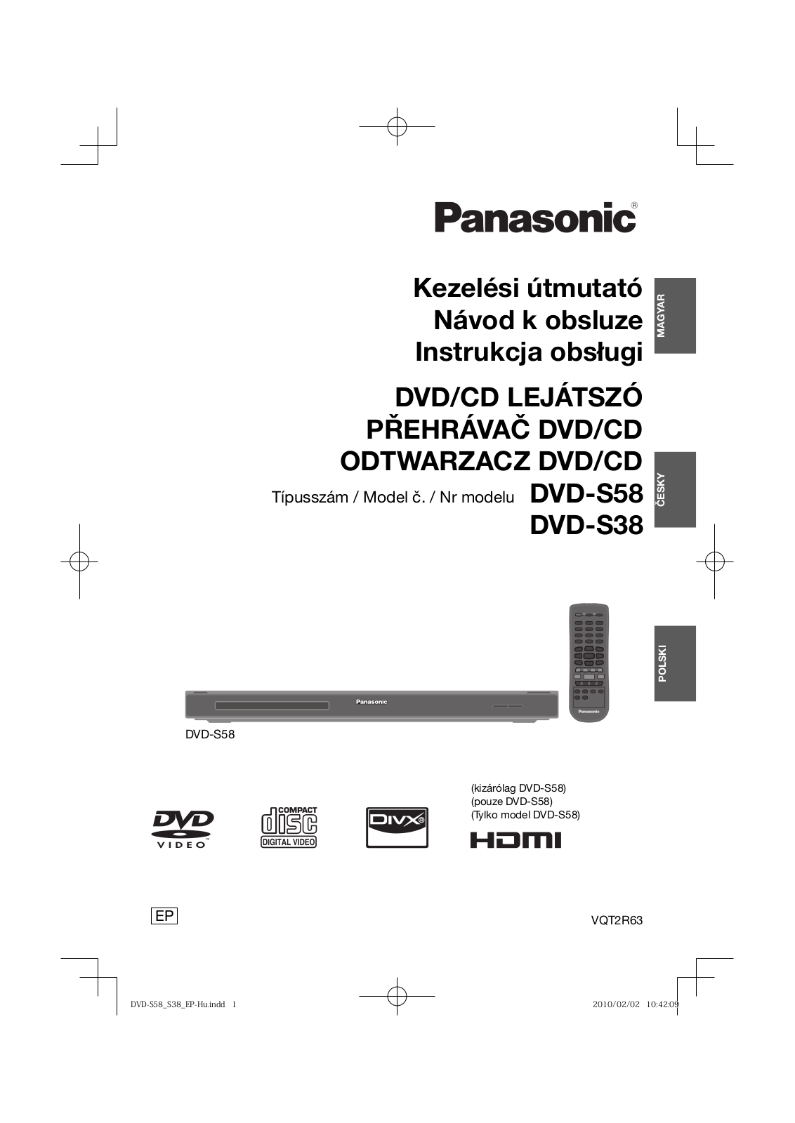 Panasonic DVD-S58, DVD-S38 User Manual