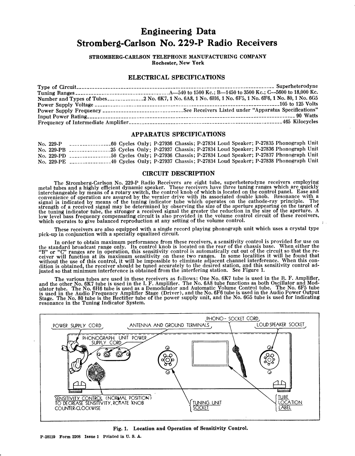 Stromberg Carlson 229 schematic