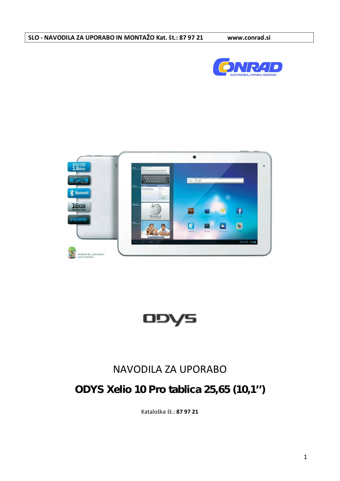 Odys Xelio 10 Pro User guide