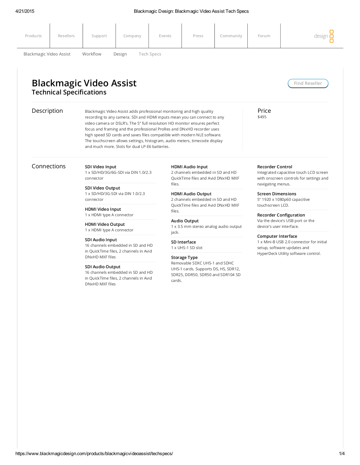 Blackmagic Design HYPERD-AVIDAS5HD User manual