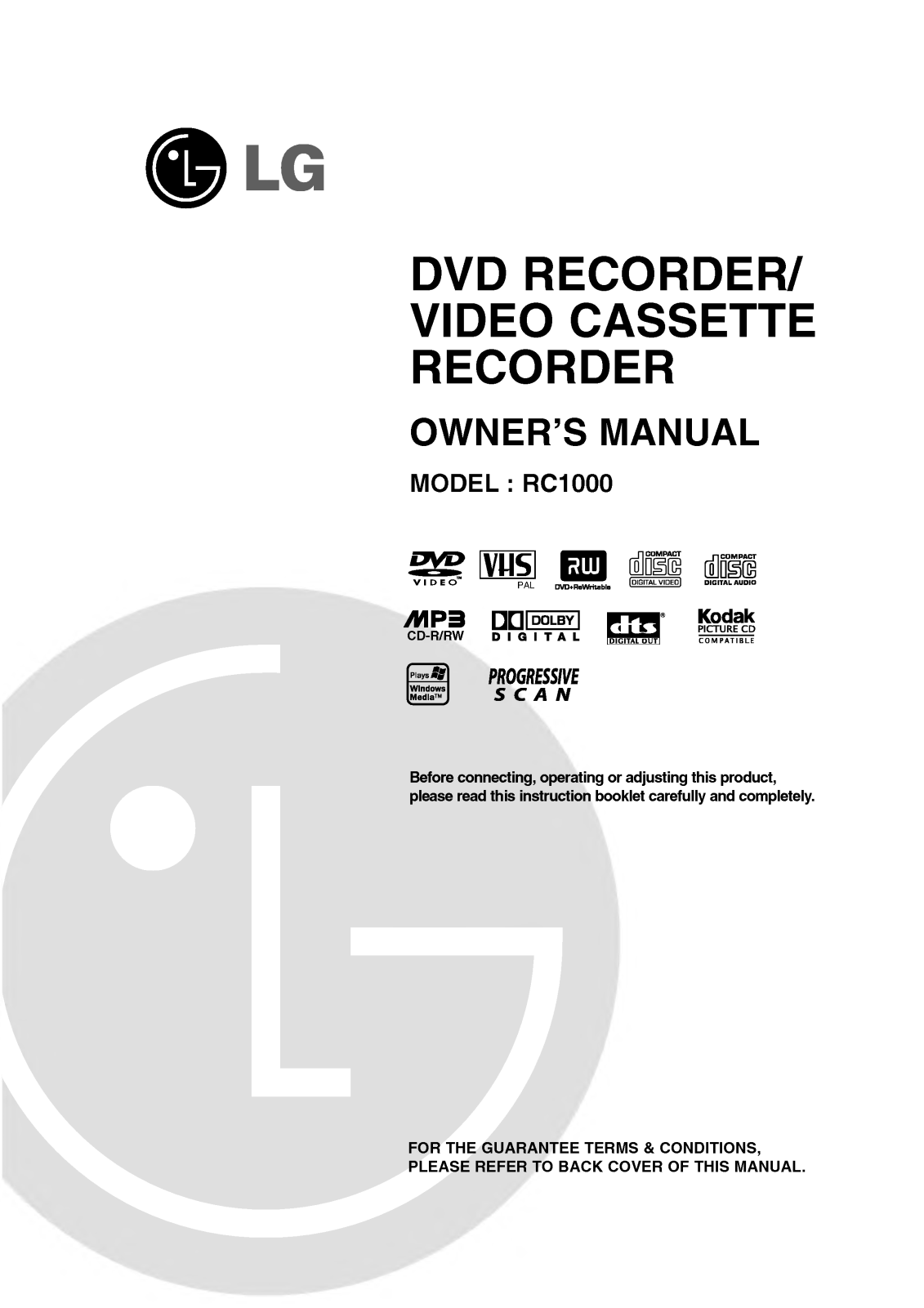 LG RC1000 User Manual