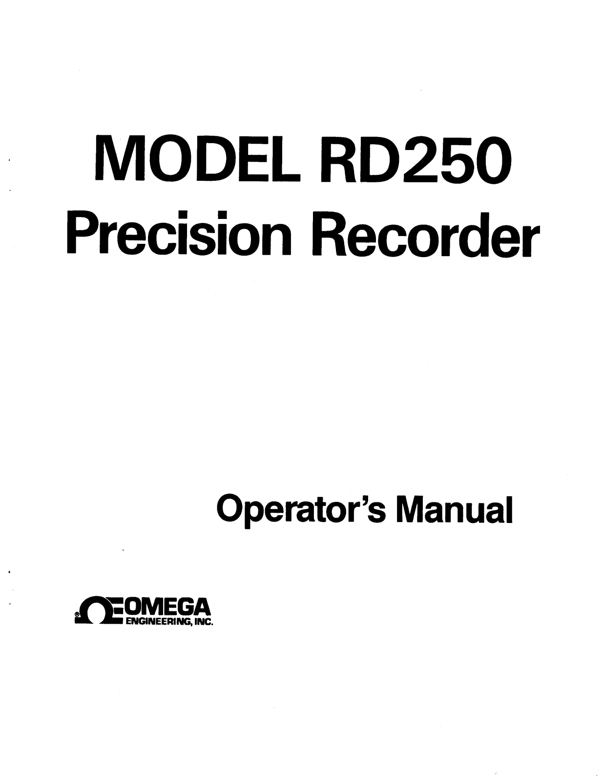 Omega Products RD 250-06 Installation  Manual