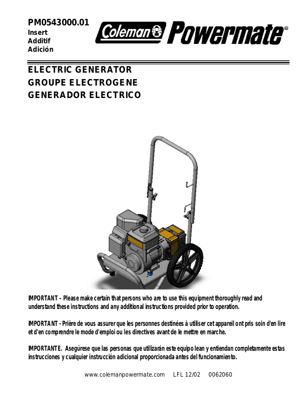 Powermate PM0543000.01 User Manual