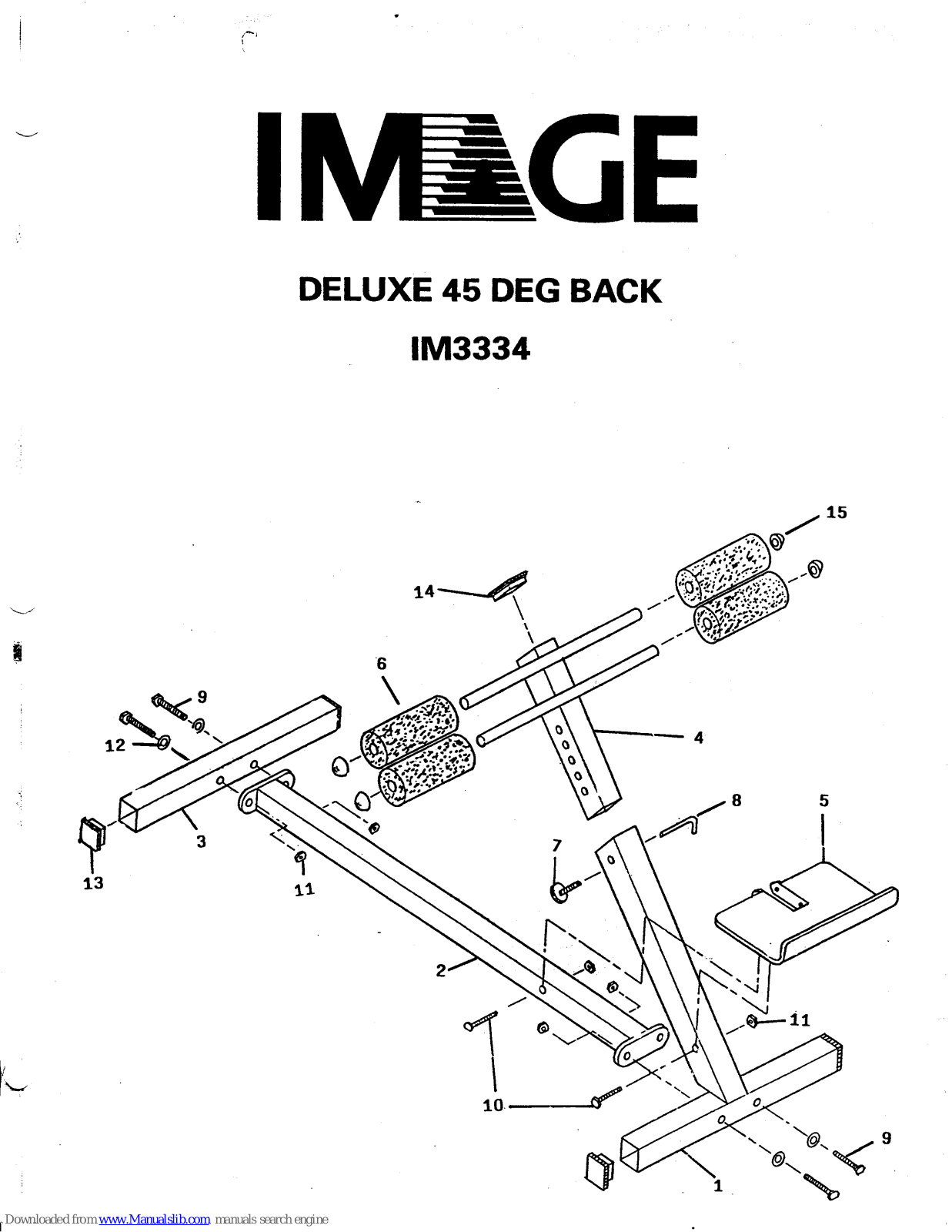 Image Deluxe 45 Degree Back, IM3334 User Manual