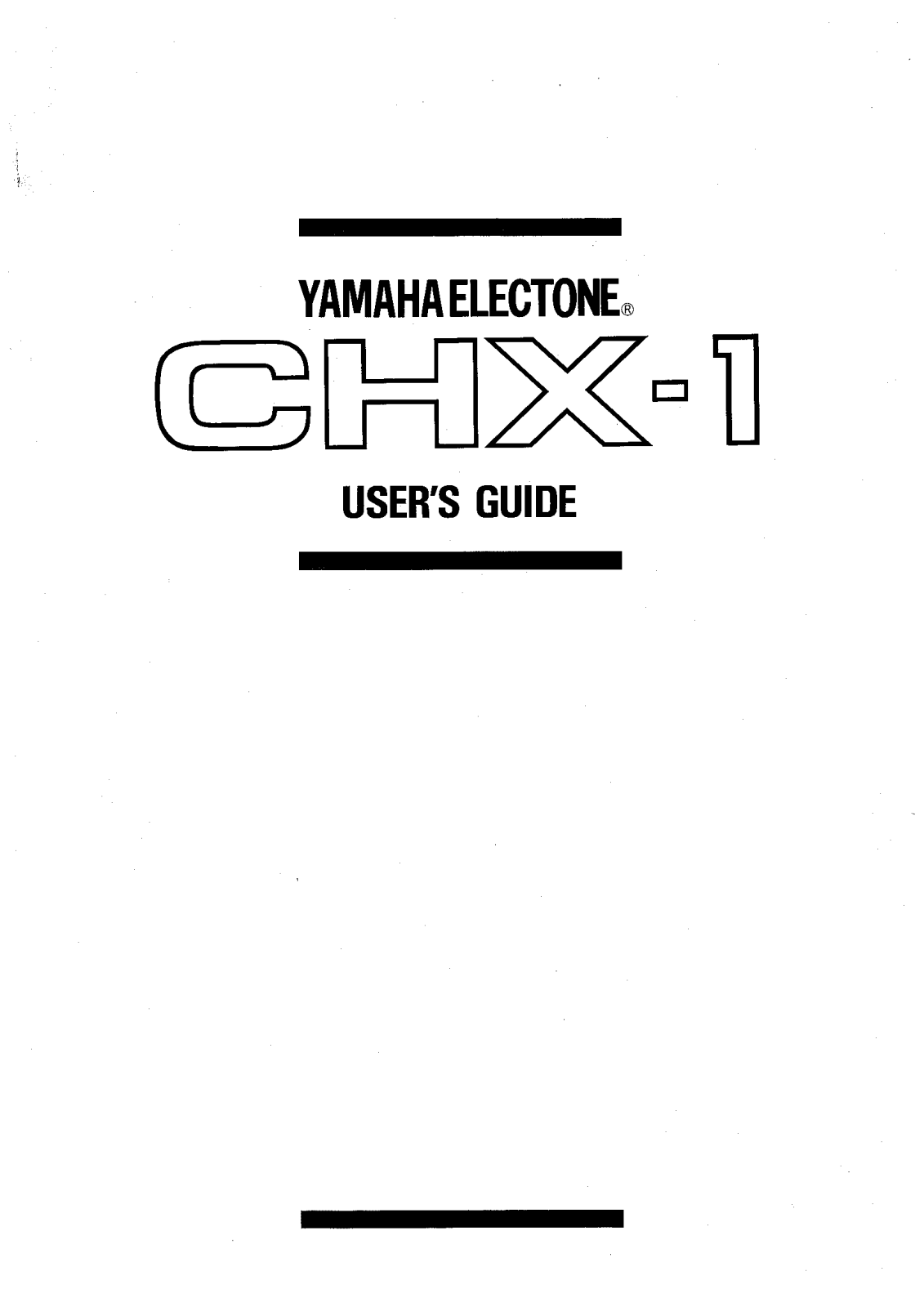 Yamaha CHX1E1, CHX1 User Manual