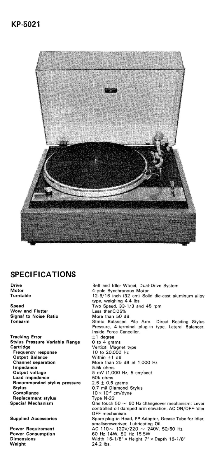 Kenwood KP-5021 Brochure