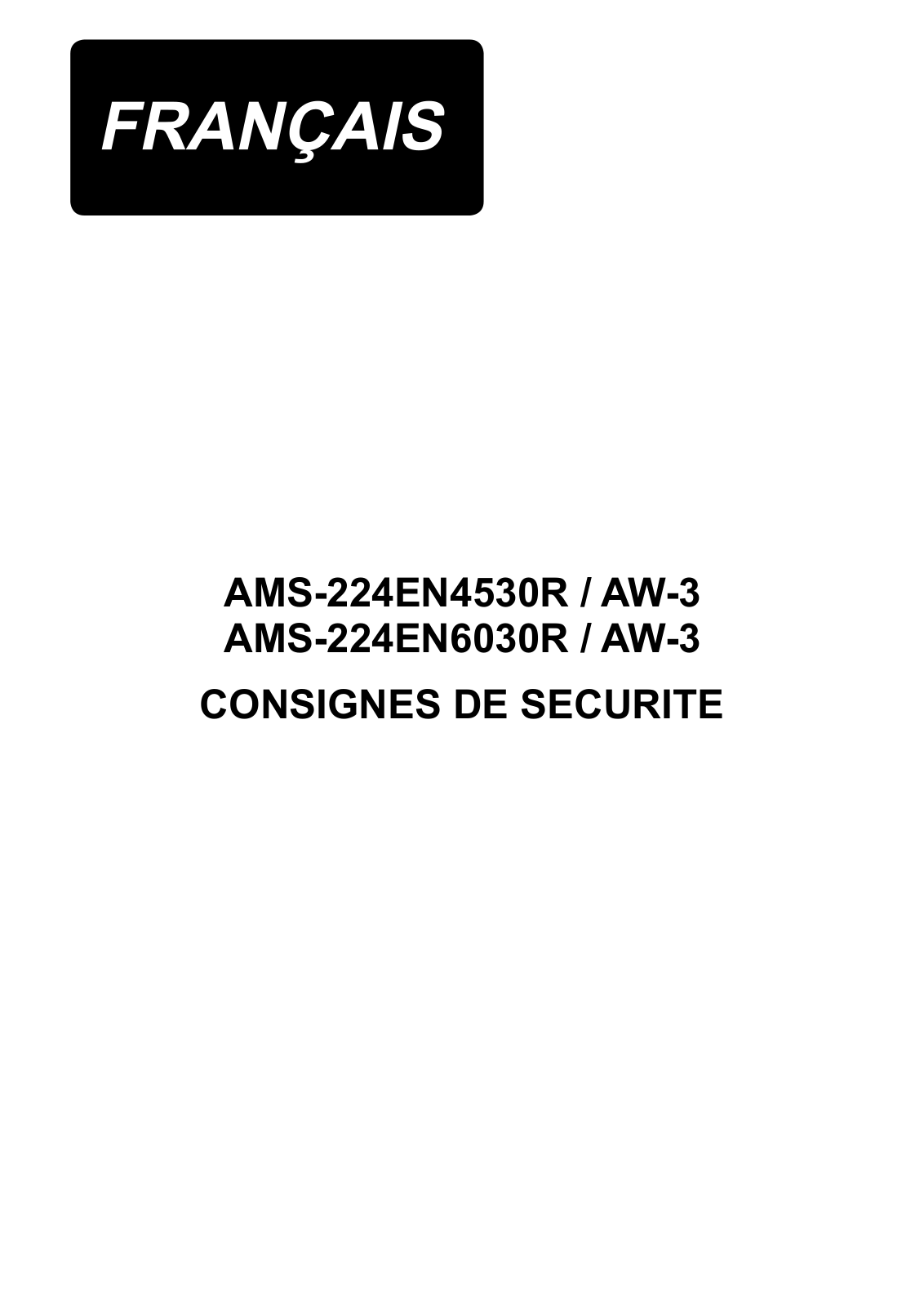 JUKI AMS-224EN6030R/AW-3, AMS-224EN4530R/AW-3 Instruction Manual