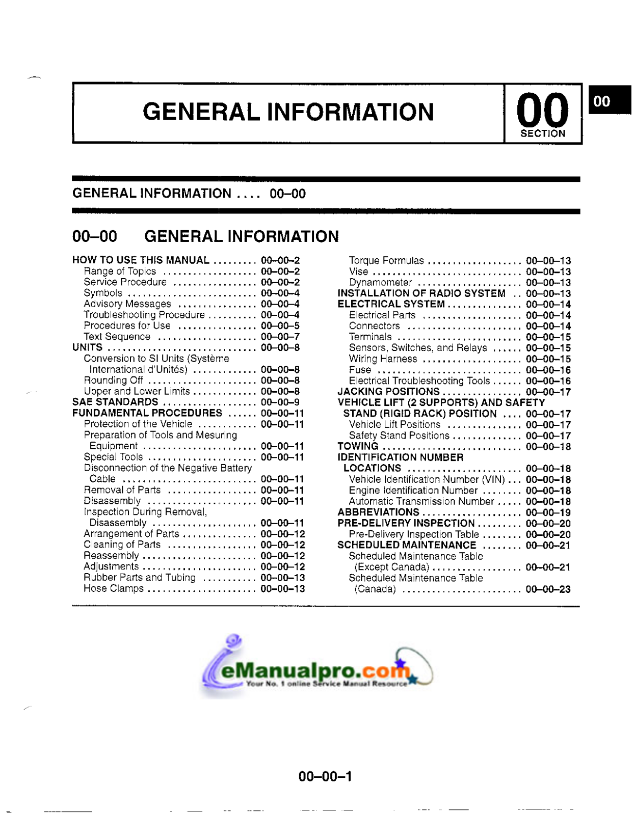 Mazda MX-5 1999 2001 User Manual