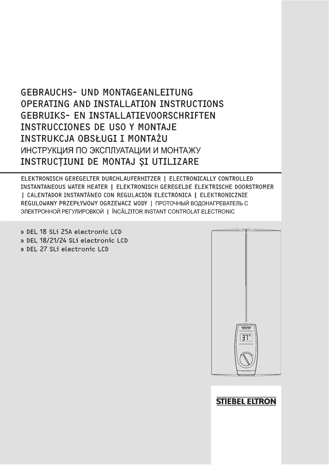 Stiebel Eltron DEL 18 SLi 25A, DEL 18SLi, DEL21SLi, DEL24 SLi, DEL 27 SLi Operation and installation