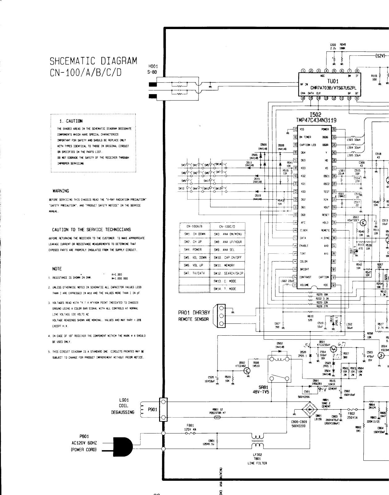 DAEWOO CN-100, CN-100A, CN-100B, CN-100C, CN-100D Diagram