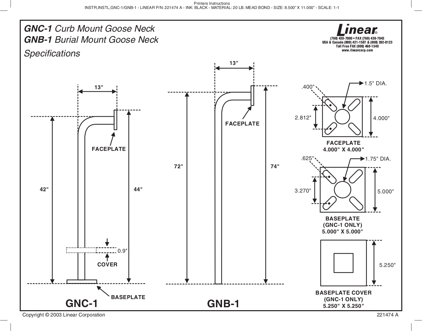 FAAC GNB-1 User Manual