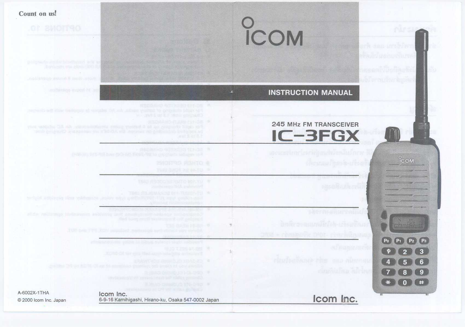 Icom IC-3FGX User Manual