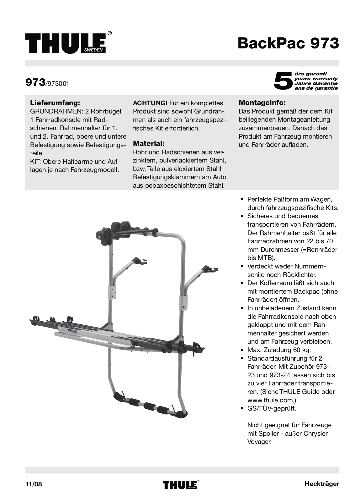 Thule BackPac 973 User guide