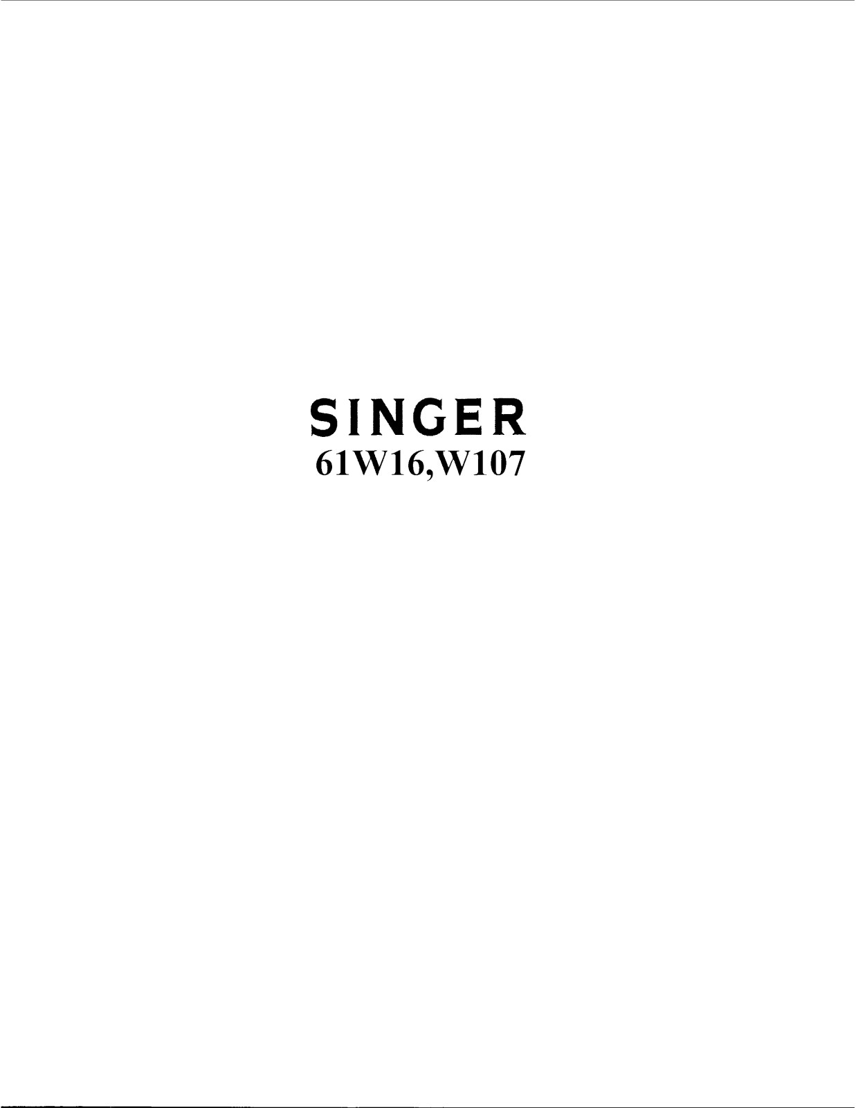 SINGER 61W16, 61W107 Parts List