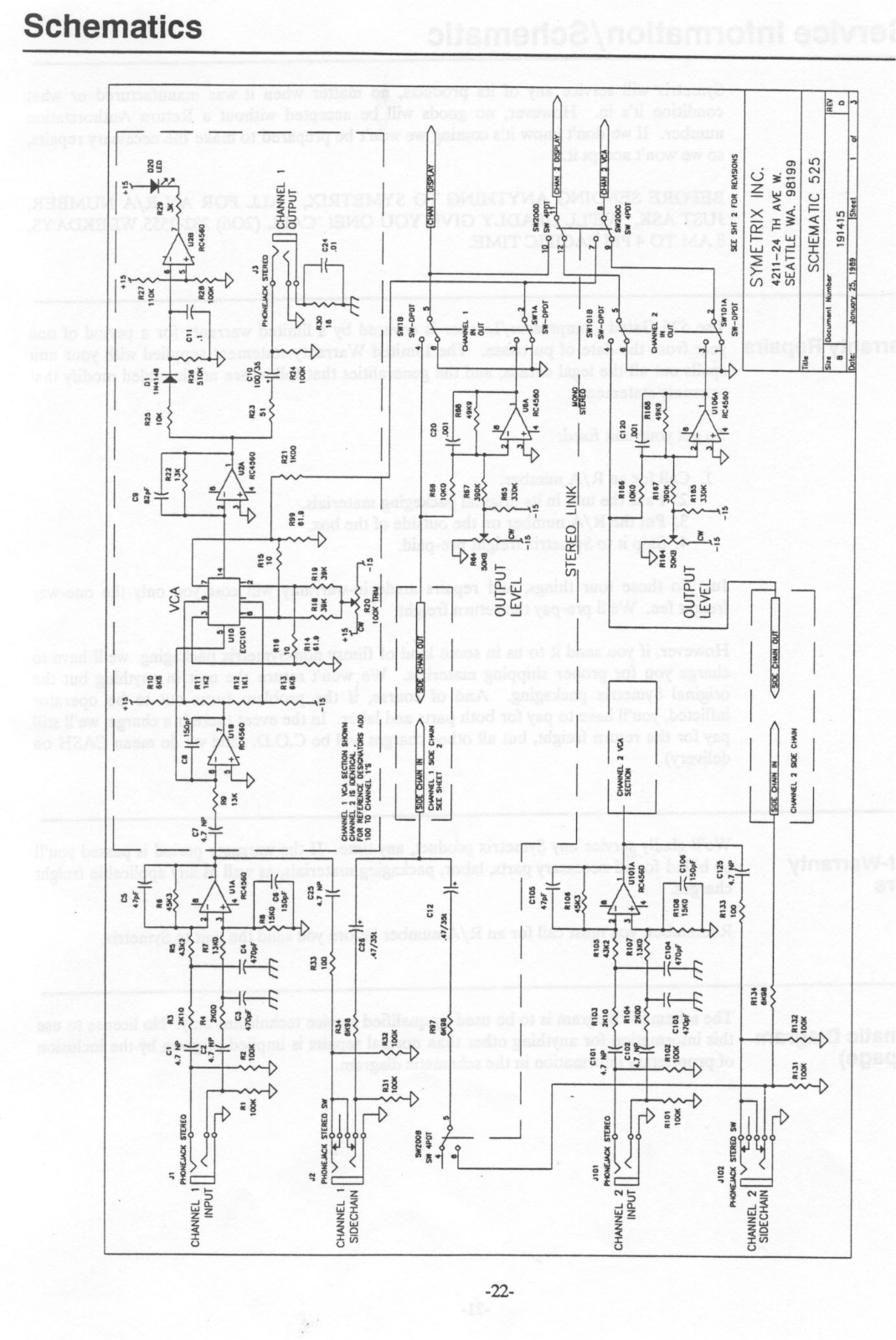 Symetrix 525 Schematic