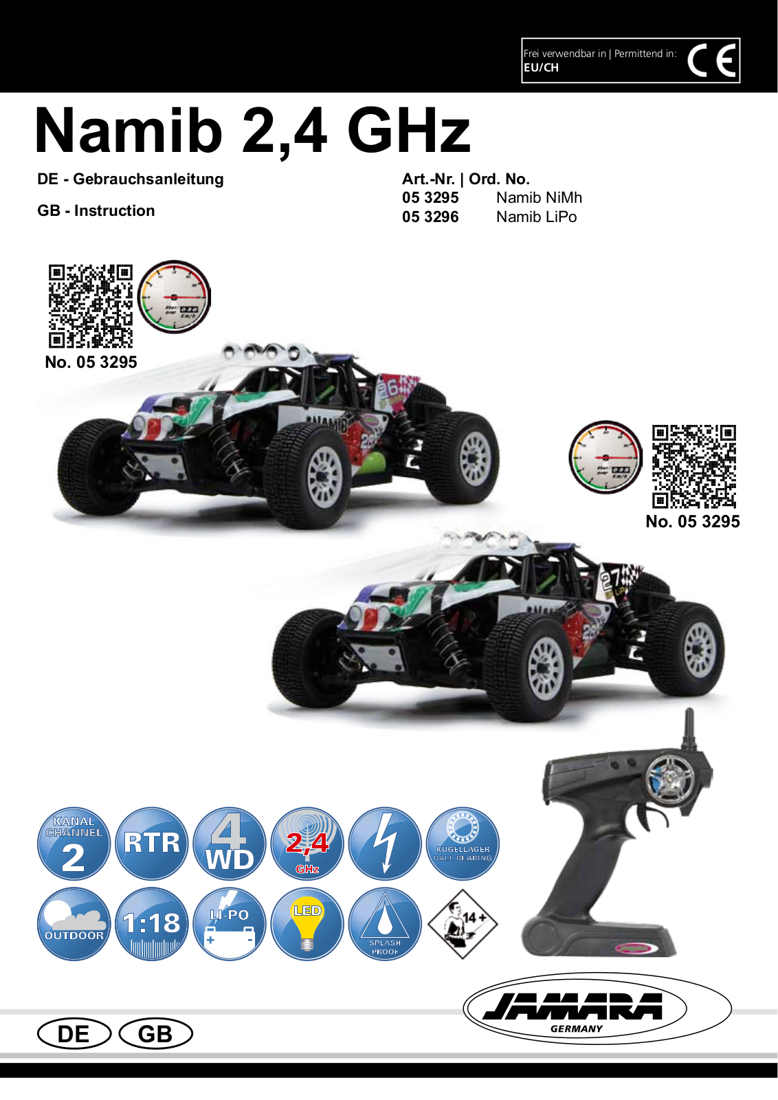 Jamara Namib NiMh, Namib LiPo, Z18 CR, Z18 CRT Instruction - ManualMachine.com