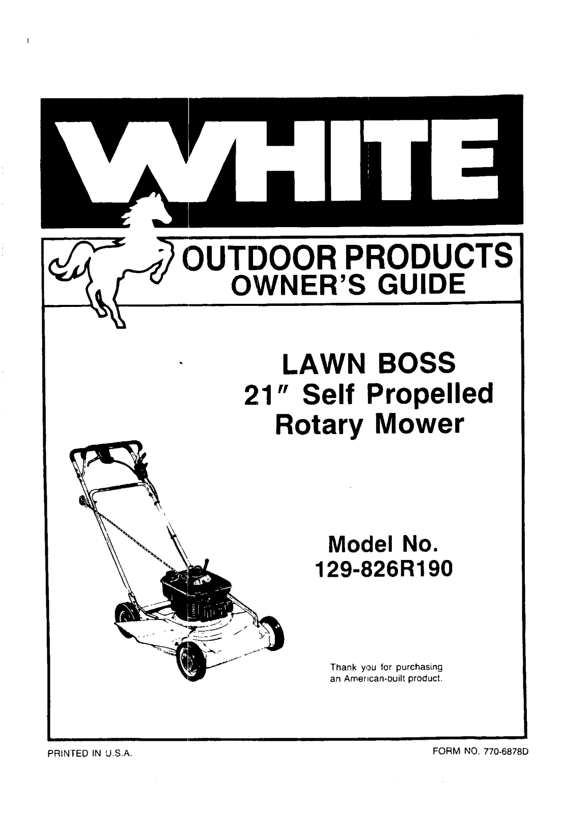 White 129-826R190 User Manual