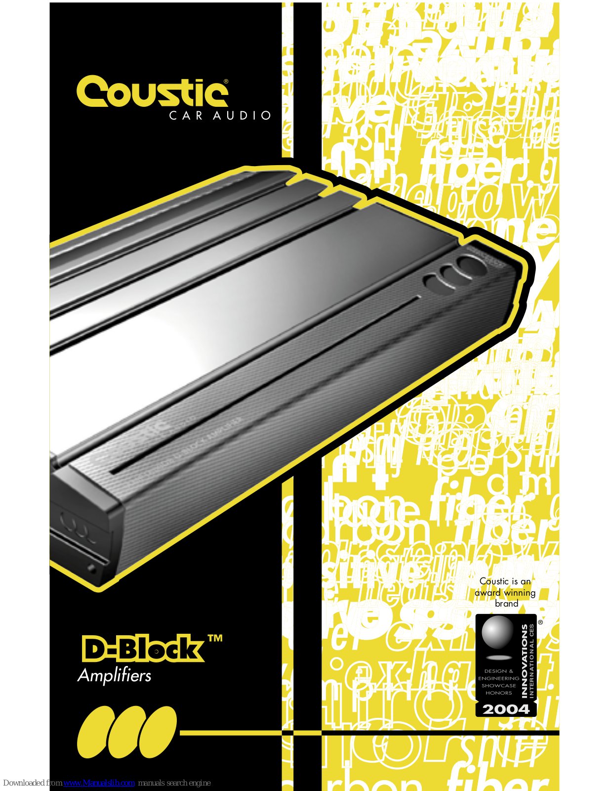 Coustic D-block AMP600DB, D-block AMP800DB, D-block AMP1200DB, D-block AMP1600DB Owner's Manual