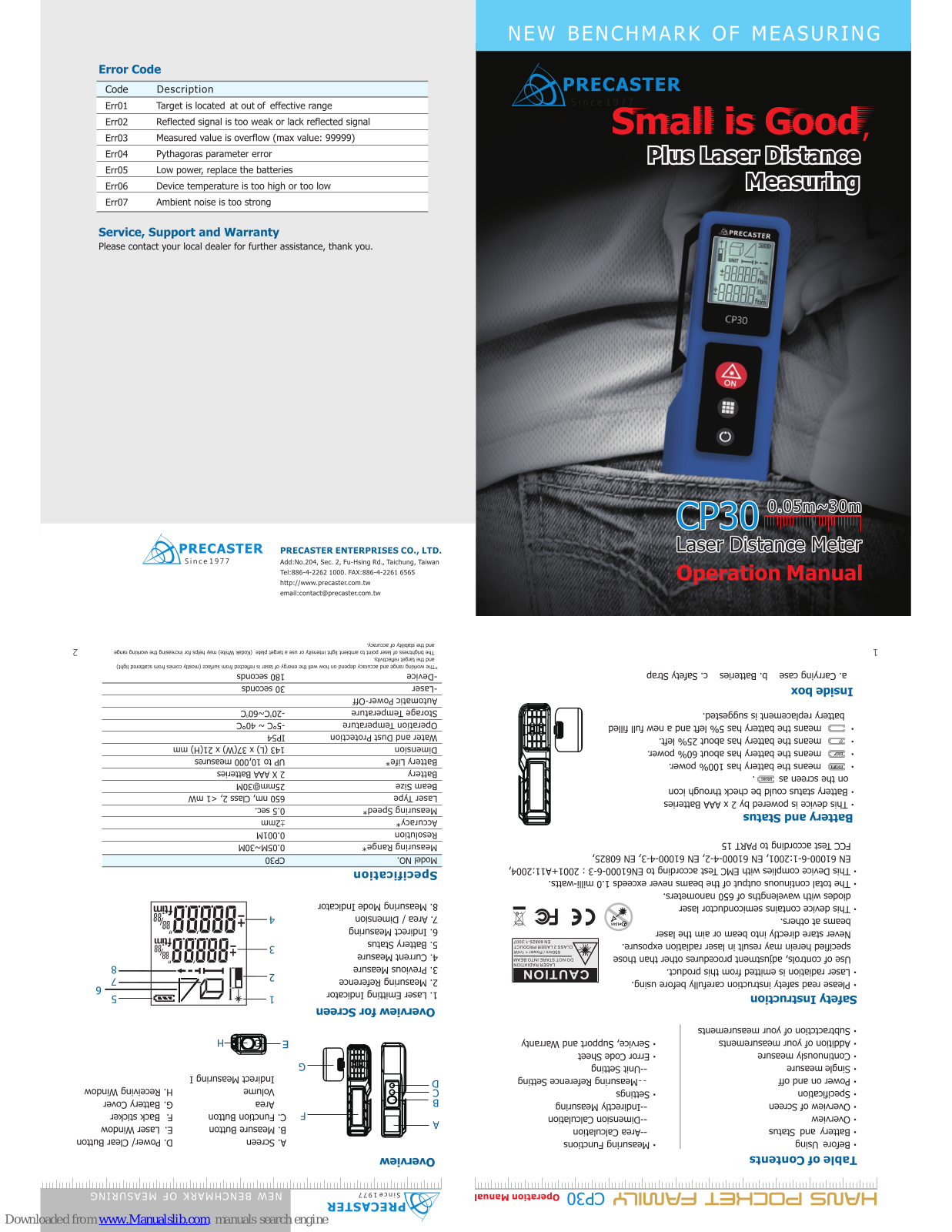 Precaster CP30 Operation Manual - ManualMachine.com