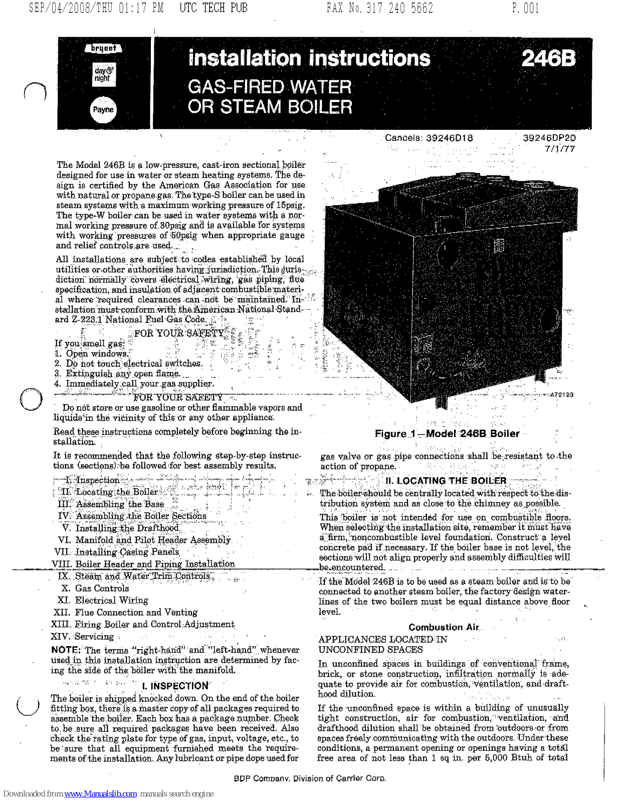 Bryant 246B Installation Instructions Manual