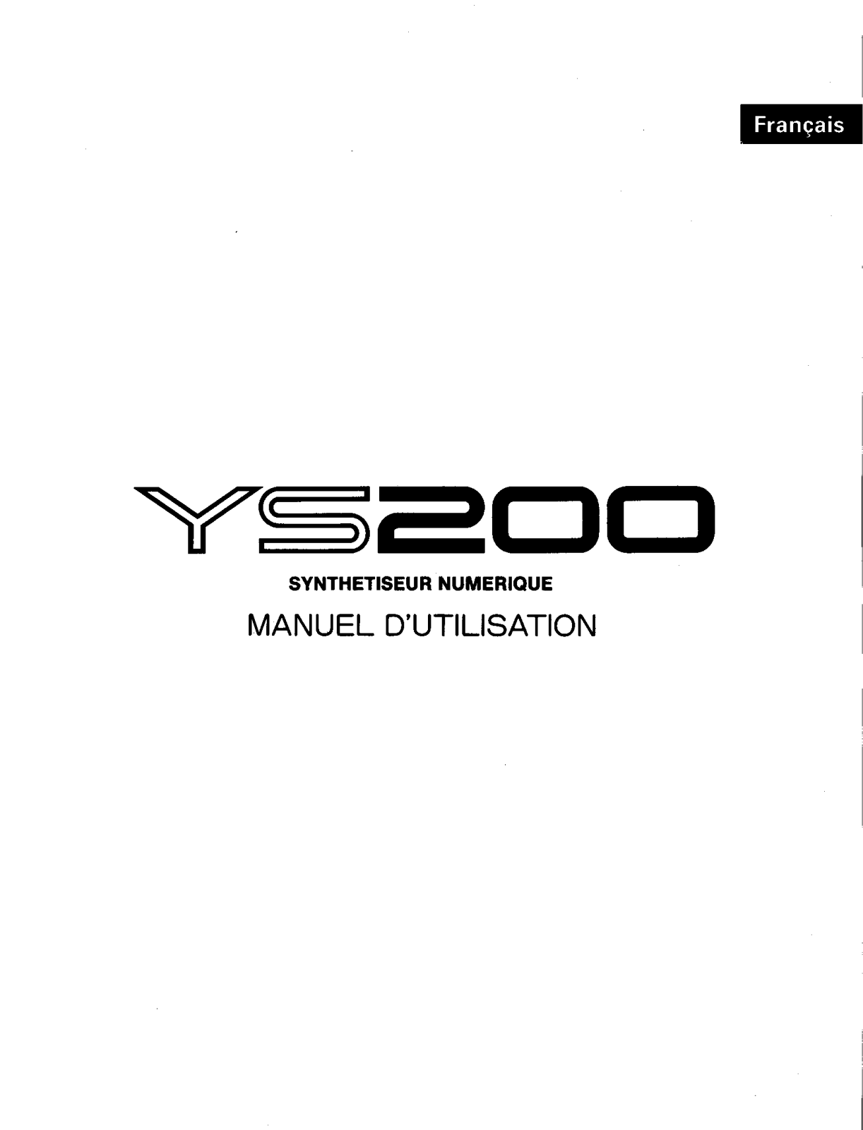 Yamaha YS200 Owner's Manual