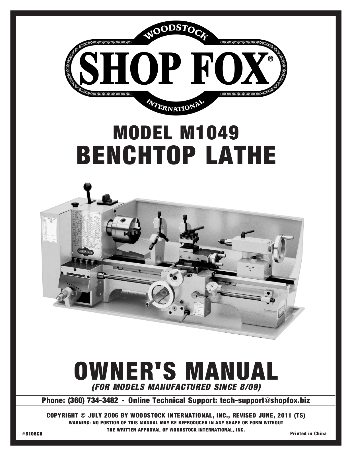 Shop fox M1049 User Manual