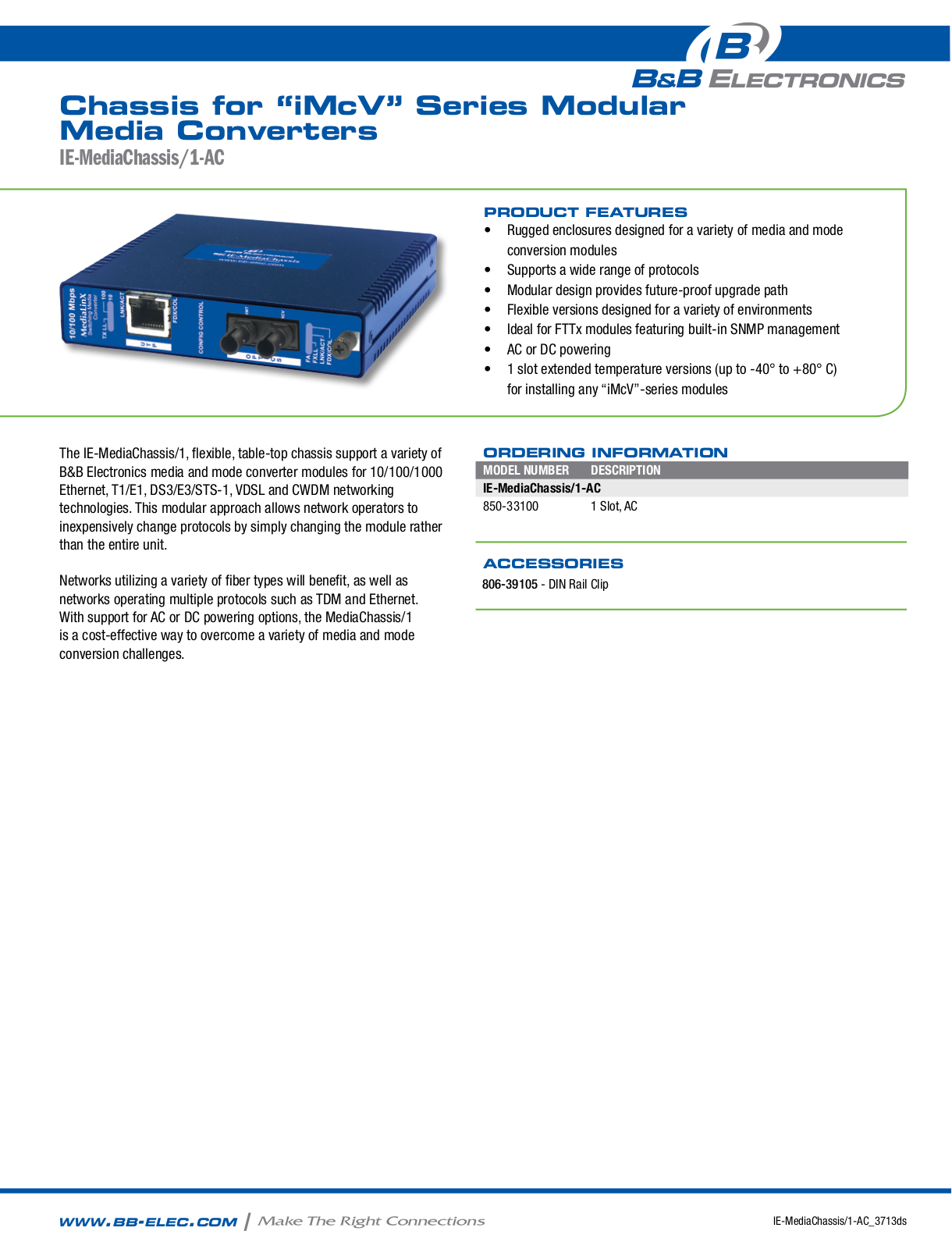 B&B Electronics 850-33100 Datasheet