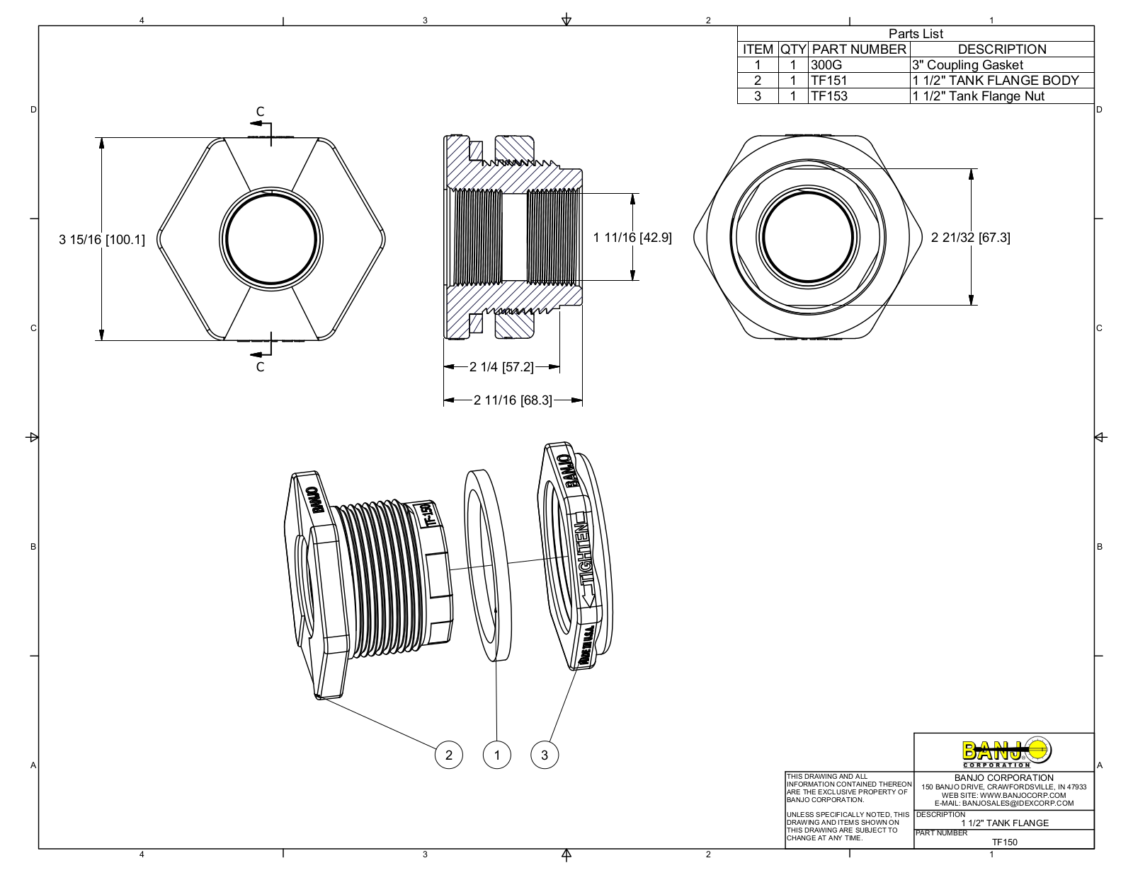 Banjo TF150 Drawing - ManualMachine.com