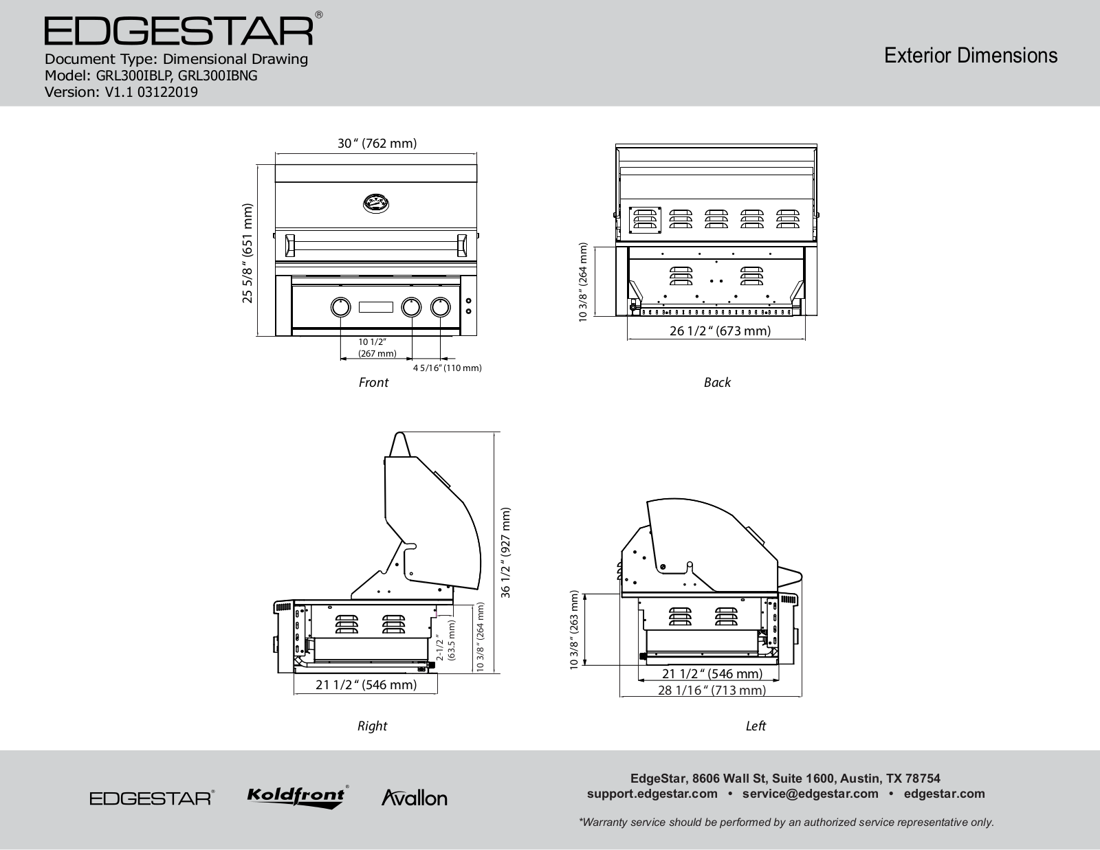 EdgeStar EGET1052 Dimensions - ManualMachine.com
