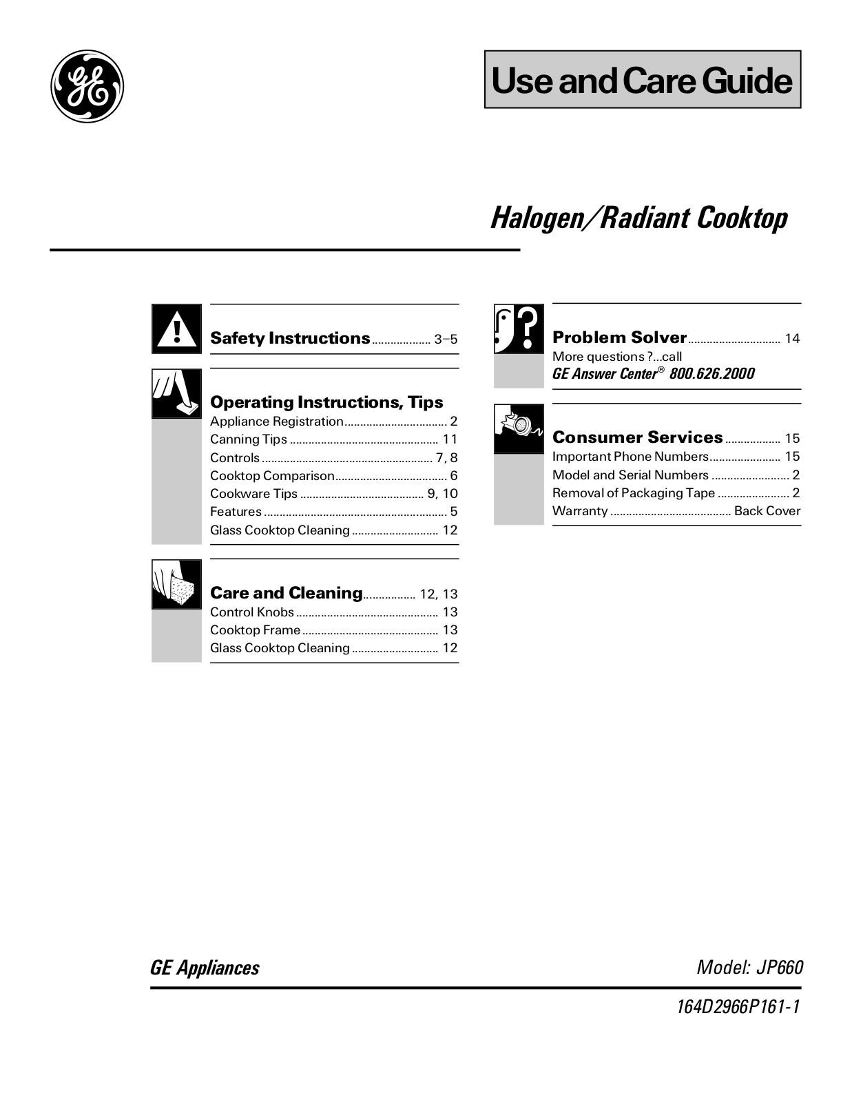 GE 164D2966P161-1, JP660 User Manual