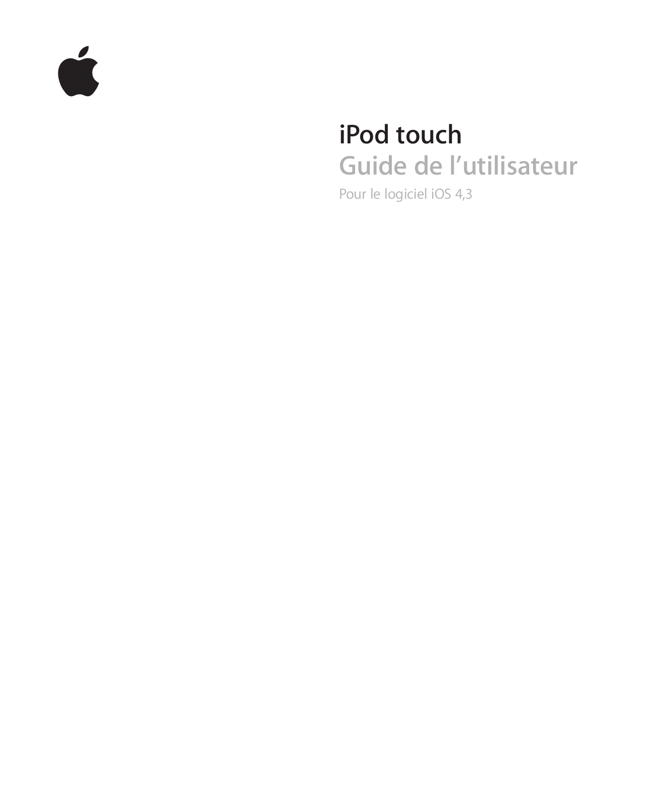 APPLE iPod Touch - Logiciel iOS 4.3 Instruction Manual