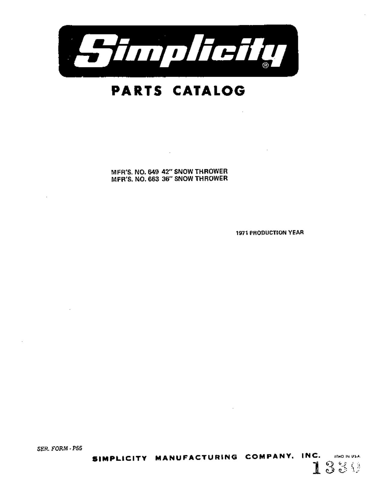 Snapper 663, 649 User Manual