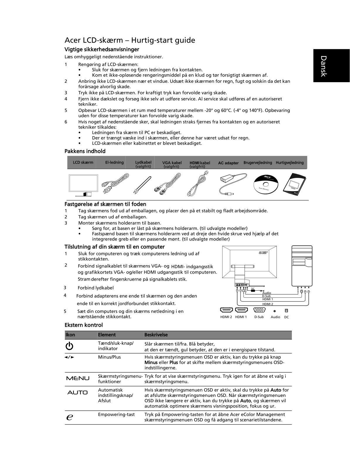 Acer S273HL User Manual