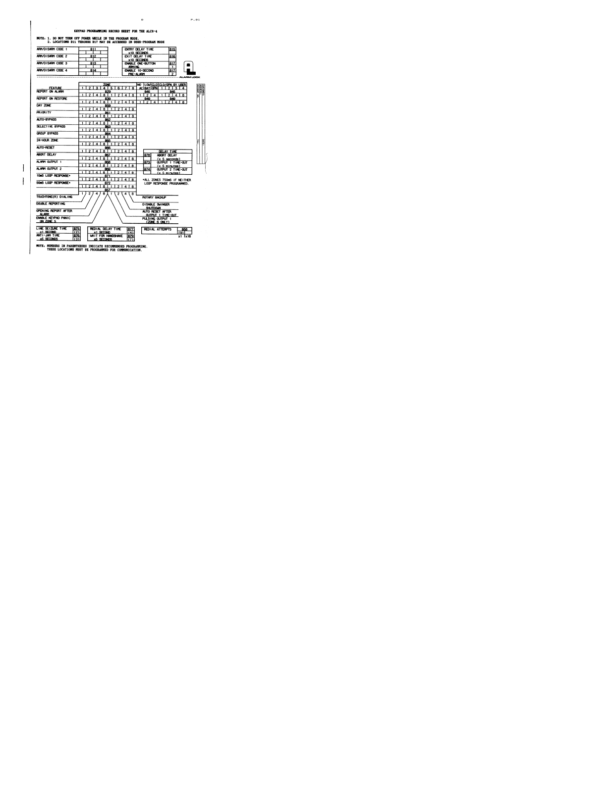 Alarm Lock ALC-8-4 User Manual