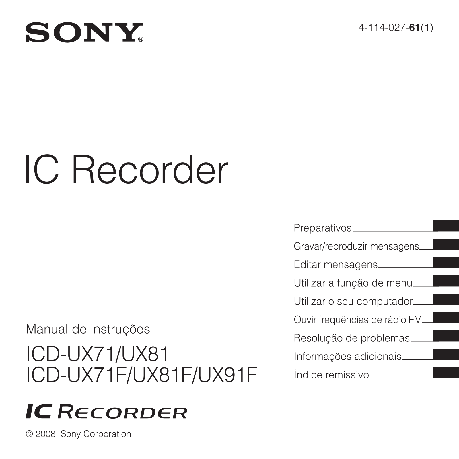 Sony ICD-UX81F User Manual