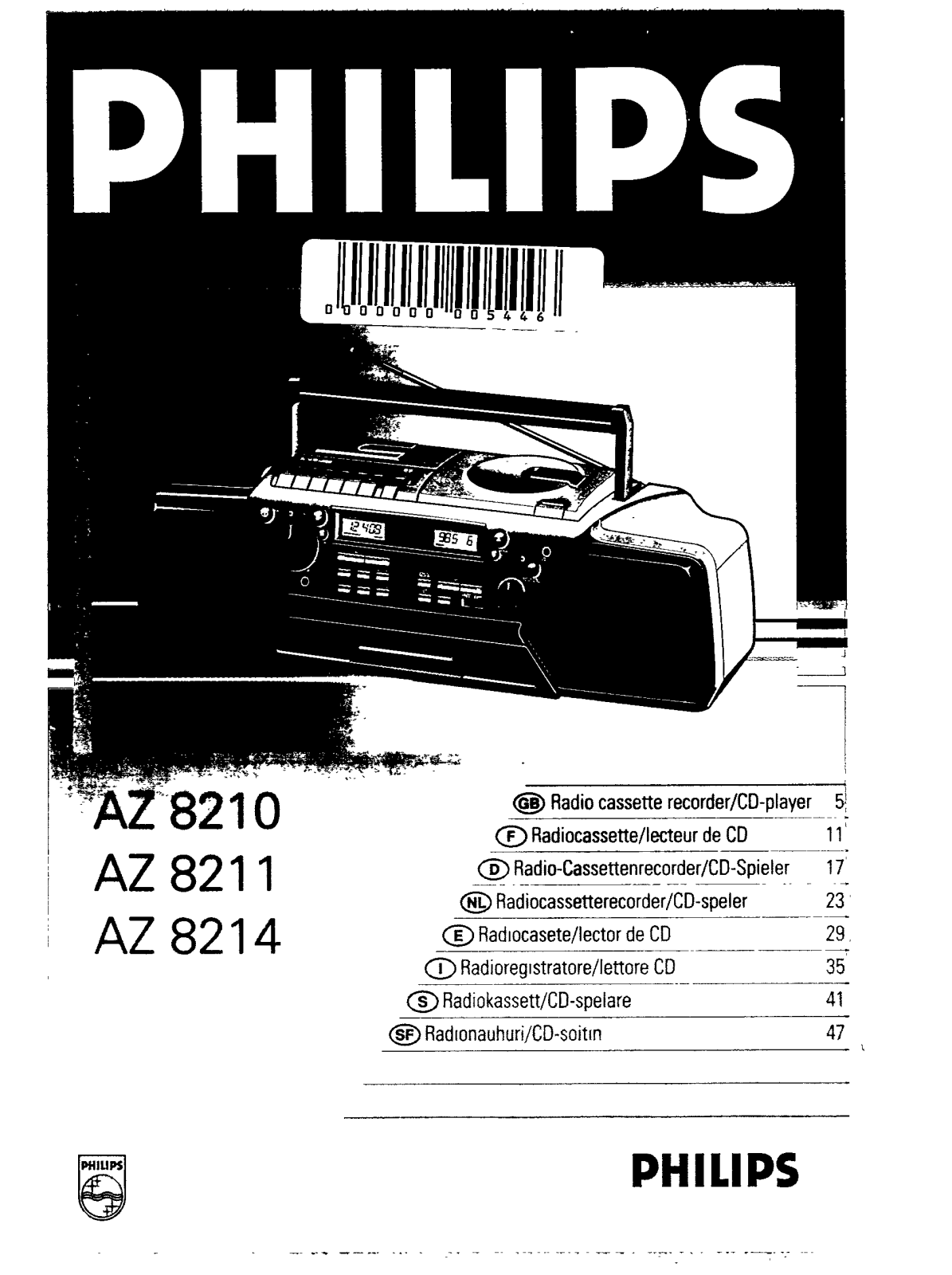 Philips AZ8214/00, AZ8214 User Manual