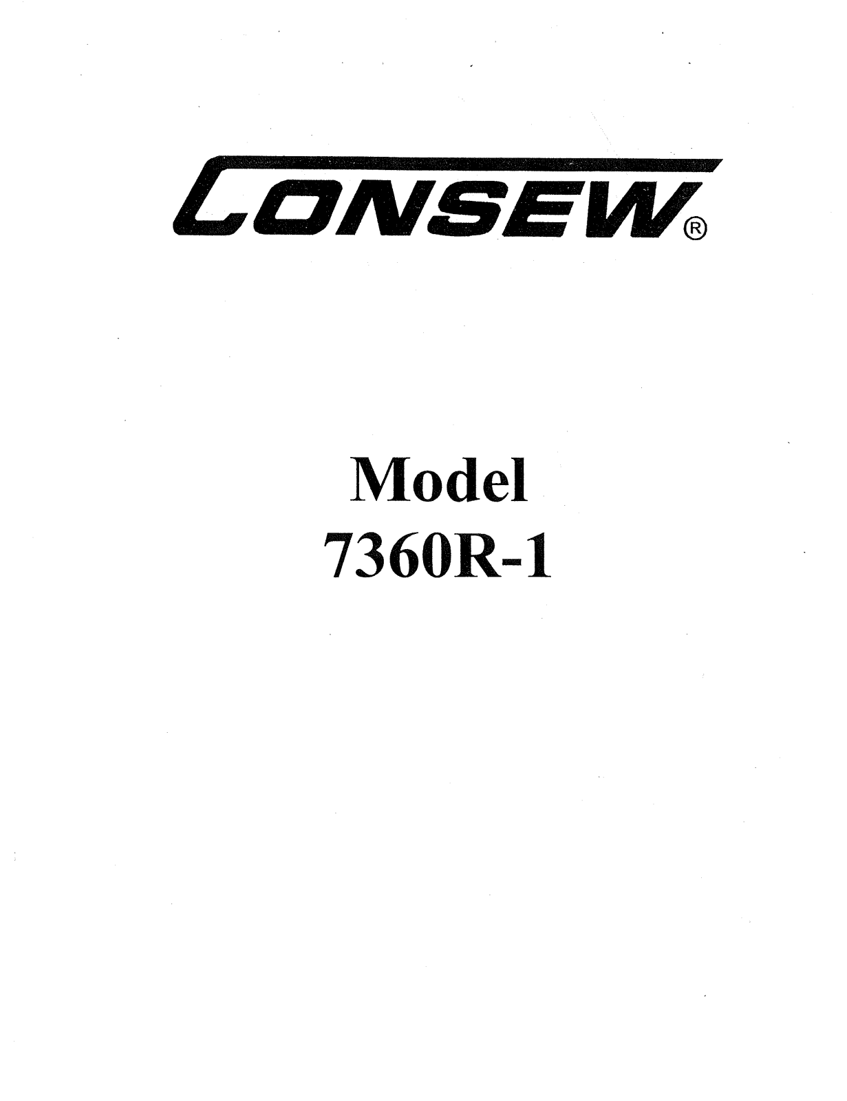 CONSEW 7360R-1 Operating Instruction